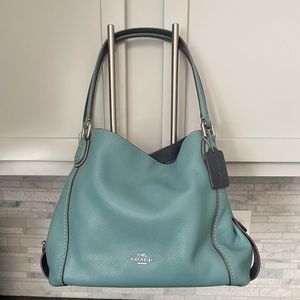 Coach Edie 31 Leather Shoulder Bag in Marine